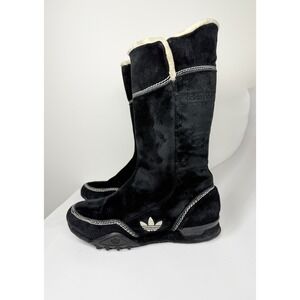 Rare YK2 Vintage Adidas Torsion Arosa Women's Boots US 9 Black Suede Fur Lined